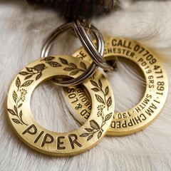 Personalized Cat Dog Name Tag for Collar in Shabby Style