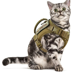 Breathable Tactical Cat Harness Escape Proof Adjustable Walking Small Dogs