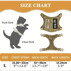 Breathable Tactical Cat Harness Escape Proof Adjustable Walking Small Dogs