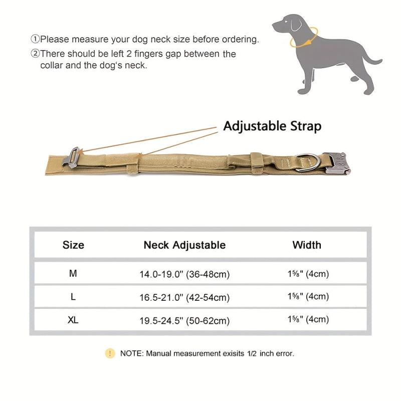 Tactical Dog Collar with Handle - Heavy Duty Collar for Medium/Large Dogs