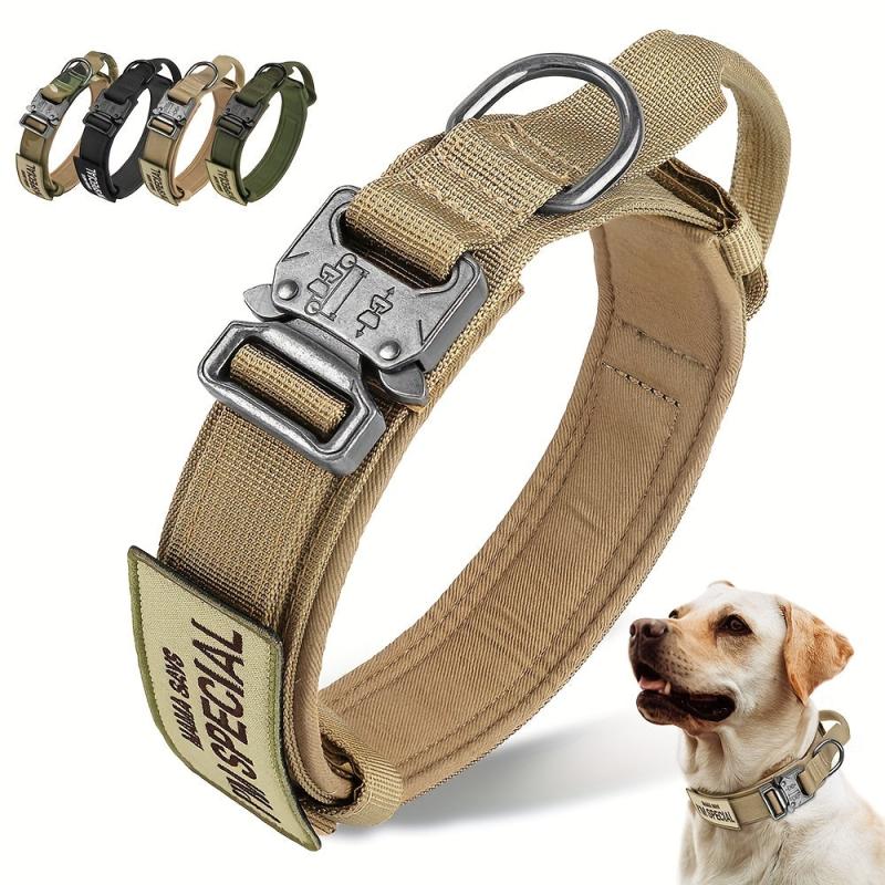 Tactical Dog Collar with Handle - Heavy Duty Collar for Medium/Large Dogs