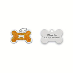 Custom Bone Shaped Dog Collar Pendants Engraved Pet Tag