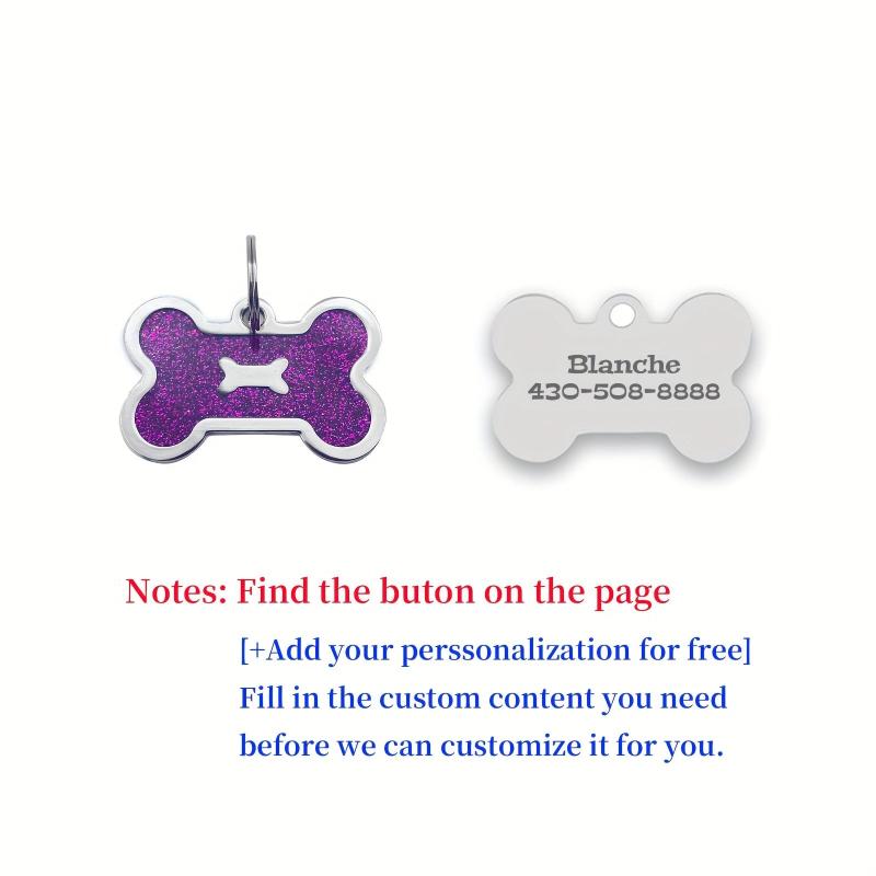 Custom Bone Shaped Dog Collar Pendants Engraved Pet Tag