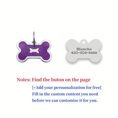 Custom Bone Shaped Dog Collar Pendants Engraved Pet Tag