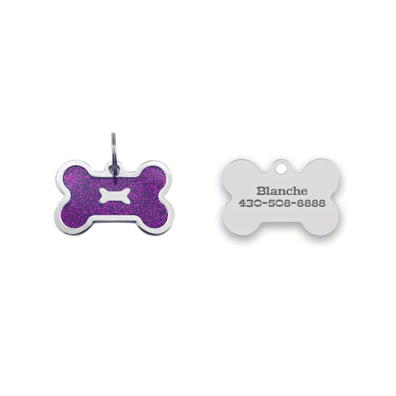 Custom Bone Shaped Dog Collar Pendants Engraved Pet Tag