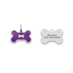 Custom Bone Shaped Dog Collar Pendants Engraved Pet Tag