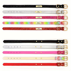 Glitter Anti-Lost Dog Collar w/ ID, Adjustable, for Small, Medium, Large
