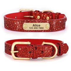 Glitter Anti-Lost Dog Collar w/ ID, Adjustable, for Small, Medium, Large