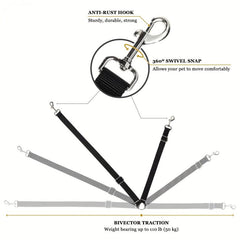 Adjustable Heavy Duty Double Dog Leash For Pets No Tangle Training