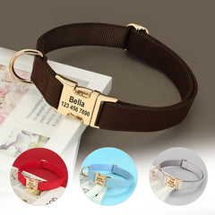 Personalized Dog Collar PU Leather Pet Collars Dog Necklace Customized ID Name