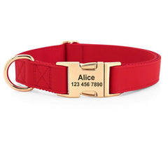 Personalized Dog Collar PU Leather Pet Collars Dog Necklace Customized ID Name