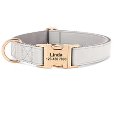 Personalized Dog Collar PU Leather Pet Collars Dog Necklace Customized ID Name
