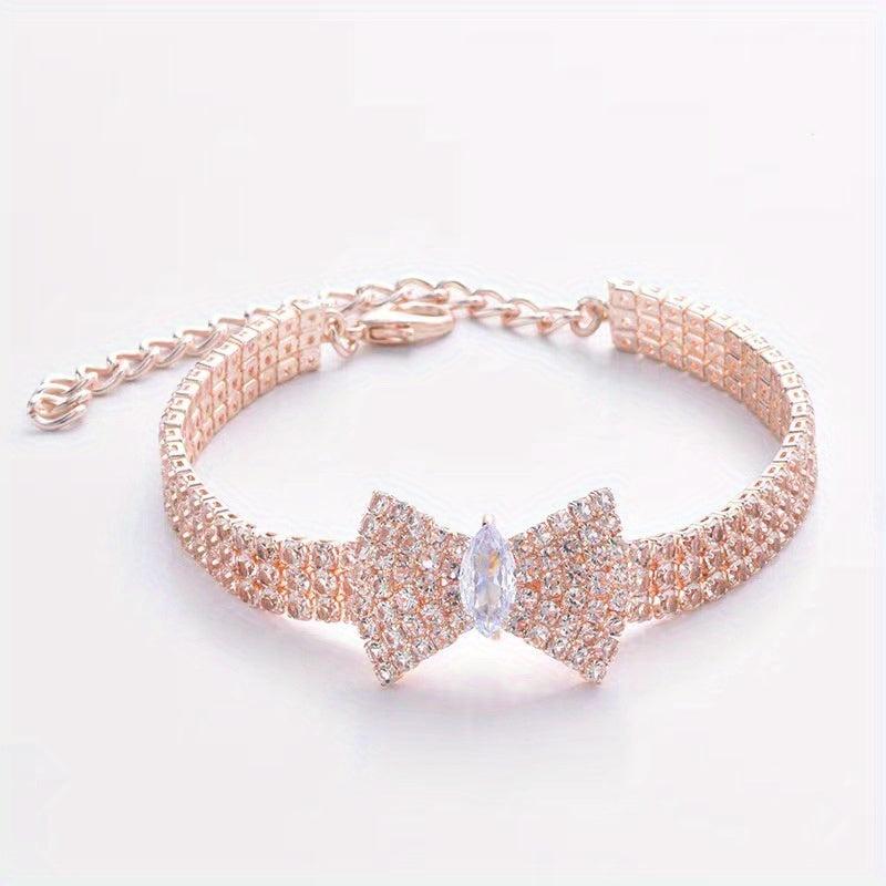 Sparkle & Shine Crystal Collar for Pets with Bow