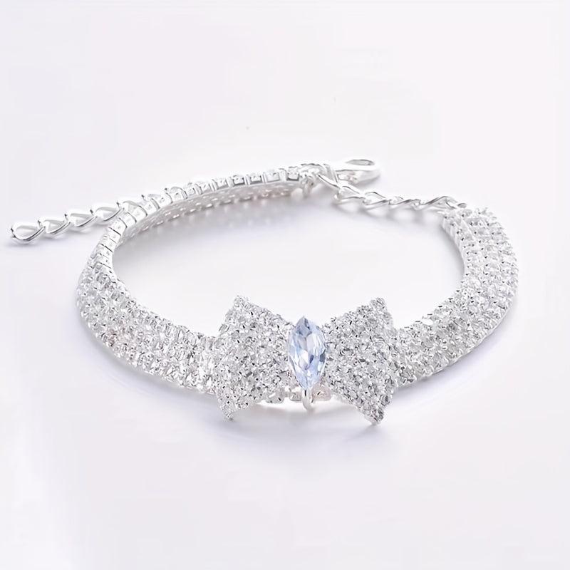 Sparkle & Shine Crystal Collar for Pets with Bow