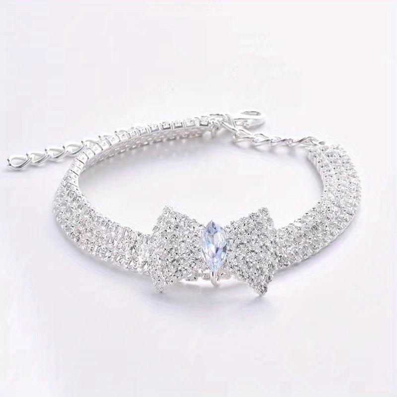 Sparkle & Shine Crystal Collar for Pets with Bow