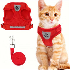 Escape Proof Cat Harness And Leash Set - Soft Adjustable Reflective Strap