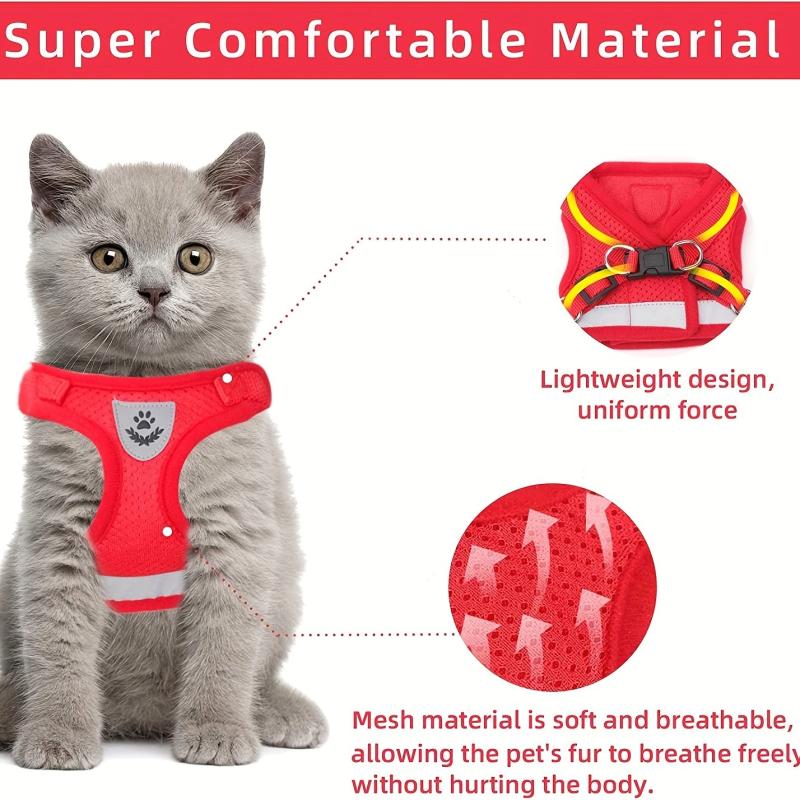 Escape Proof Cat Harness And Leash Set - Soft Adjustable Reflective Strap