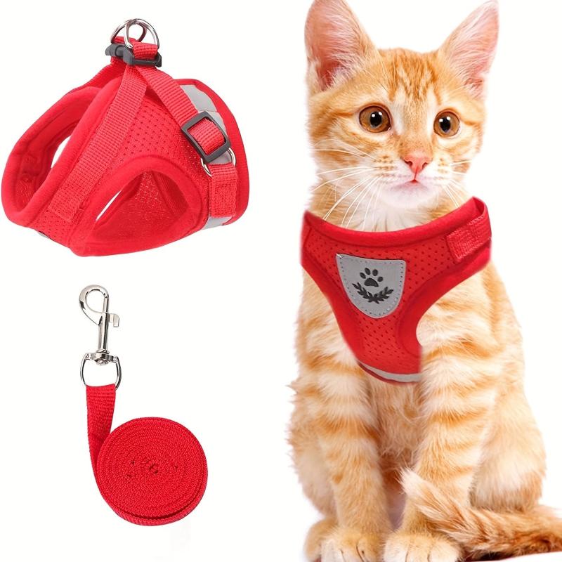 Escape Proof Cat Harness And Leash Set - Soft Adjustable Reflective Strap