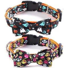 Adjustable Bow Tie Dog Collar for Halloween Party
