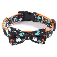 Adjustable Bow Tie Dog Collar for Halloween Party