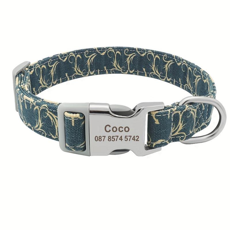 Custom Engraved Dog Collar Personalized Printed Pet Dog Tag Collar