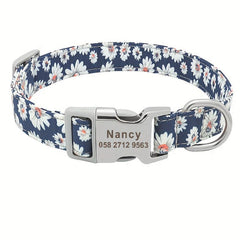 Custom Engraved Dog Collar Personalized Printed Pet Dog Tag Collar