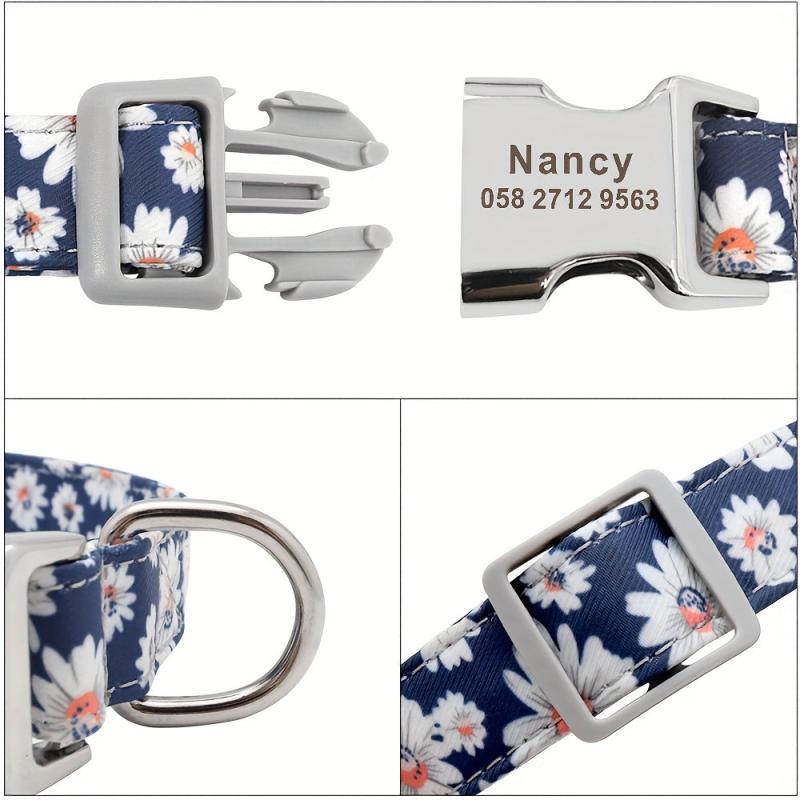 Custom Engraved Dog Collar Personalized Printed Pet Dog Tag Collar