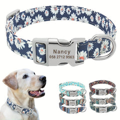 Custom Engraved Dog Collar Personalized Printed Pet Dog Tag Collar
