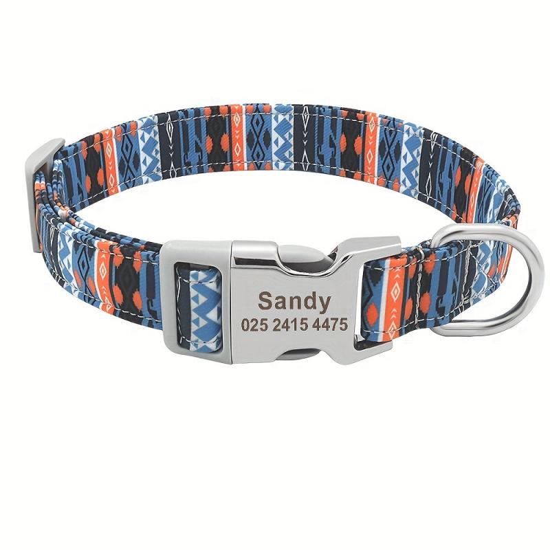 Custom Engraved Dog Collar Personalized Printed Pet Dog Tag Collar
