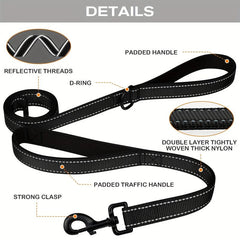 Taglory Reflective Double Handle Dog Leash for Large and Medium Dogs