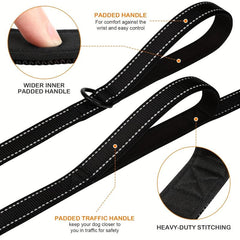 Taglory Reflective Double Handle Dog Leash for Large and Medium Dogs