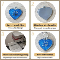 Custom Heart Shaped Pet Tag with Laser Engraving