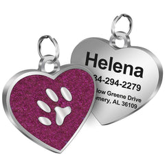 Custom Heart Shaped Pet Tag with Laser Engraving