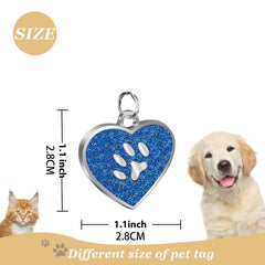 Custom Heart Shaped Pet Tag with Laser Engraving