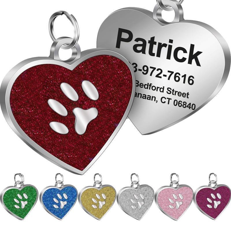 Custom Heart Shaped Pet Tag with Laser Engraving
