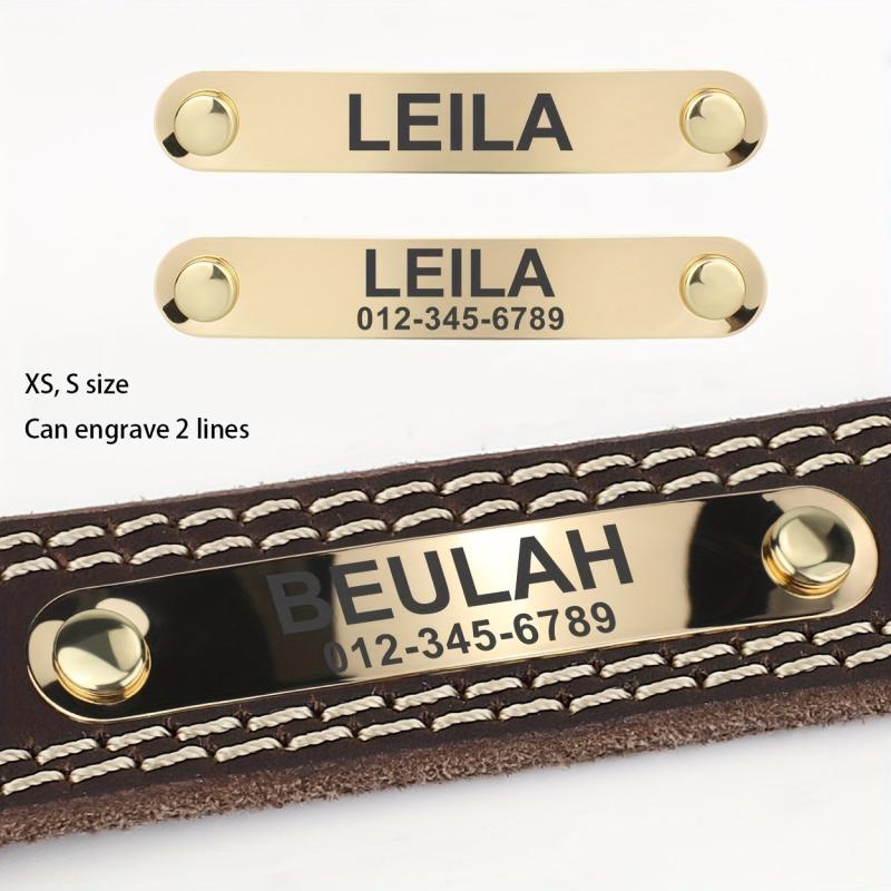 Personalized Leather Dog Collar for Small, Medium, Large Dogs