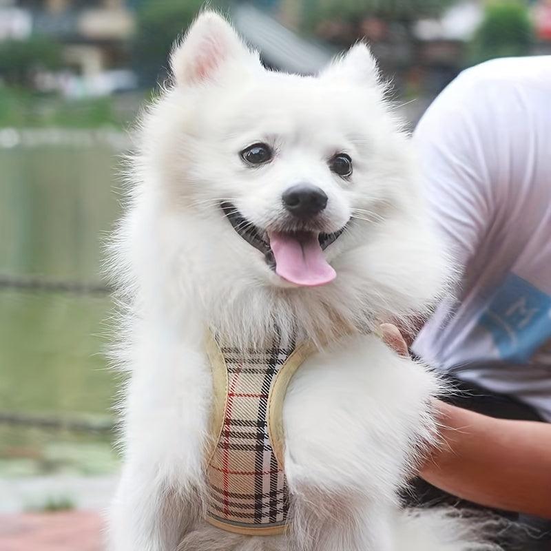 Adjustable Reflective Dog Harness with Traction Rope for Small Pets
