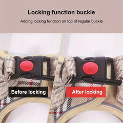 Adjustable Reflective Dog Harness with Traction Rope for Small Pets