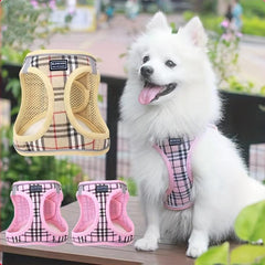 Adjustable Reflective Dog Harness with Traction Rope for Small Pets