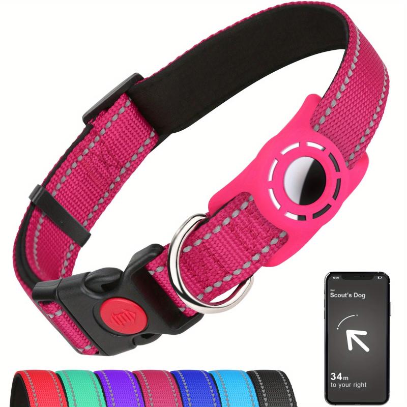 Taglory Reflective Dog Collar with AirTag Holder for Safety