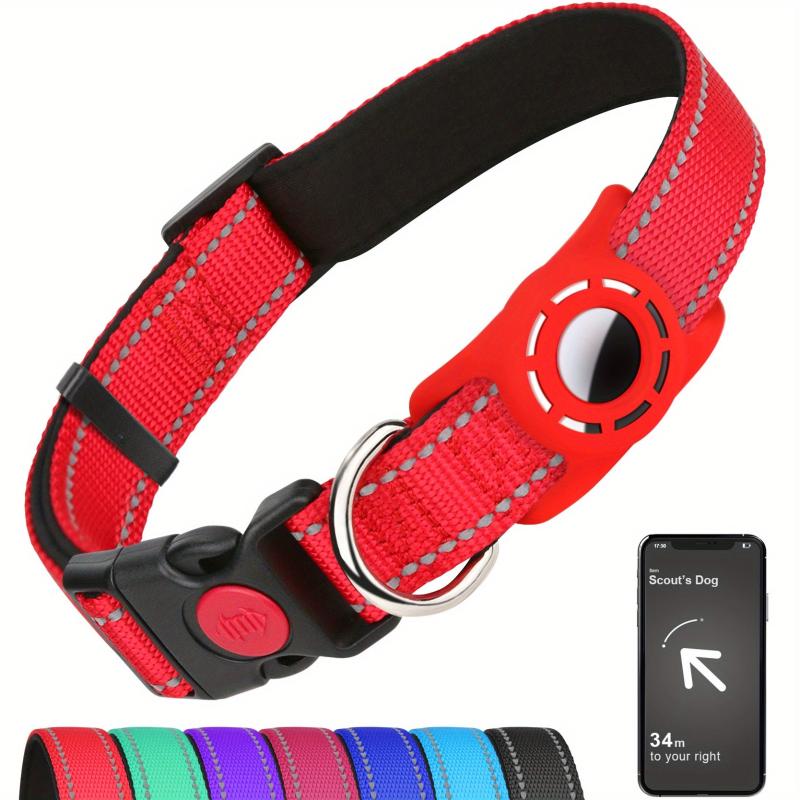 Taglory Reflective Dog Collar with AirTag Holder for Safety