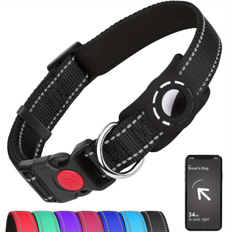 Taglory Reflective Dog Collar with AirTag Holder for Safety