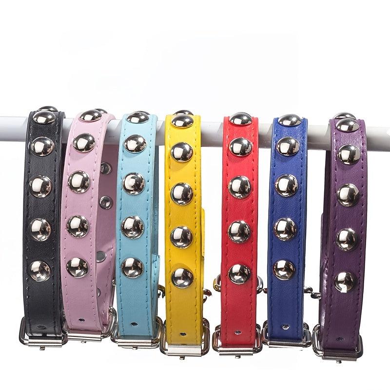 Stylish Mushroom Rivet PU Leather Dog Collar