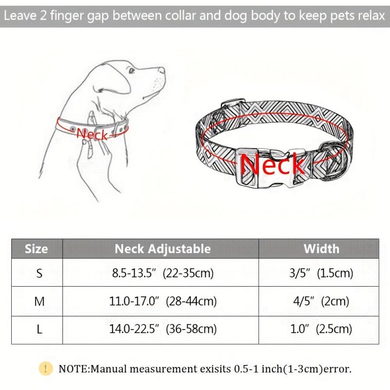 Adjustable Nylon Dog Collar with Engraved Name Buckle