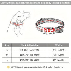 Adjustable Nylon Dog Collar with Engraved Name Buckle