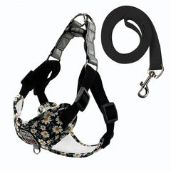 Floral Print Pet Harness and Leash Set - Comfortable and Stylish