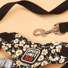 Floral Print Pet Harness and Leash Set - Comfortable and Stylish