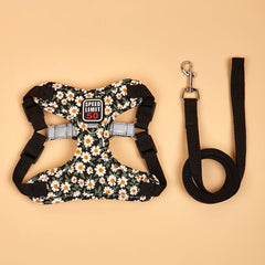 Floral Print Pet Harness and Leash Set - Comfortable and Stylish
