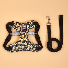 Floral Print Pet Harness and Leash Set - Comfortable and Stylish