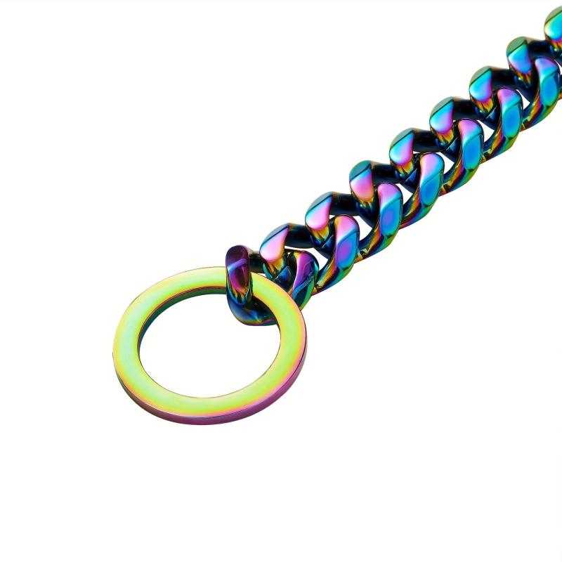 Colorful Cuban Chain Pet Dog Chain Heavy Duty Anti Slip Dog Collar
